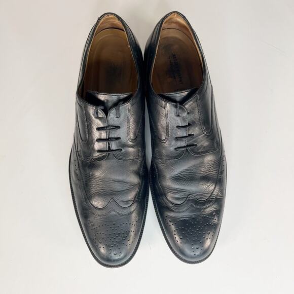 Johnston & Murphy Black Leather Wingtip Derby Oxford Dress Shoes Men 13